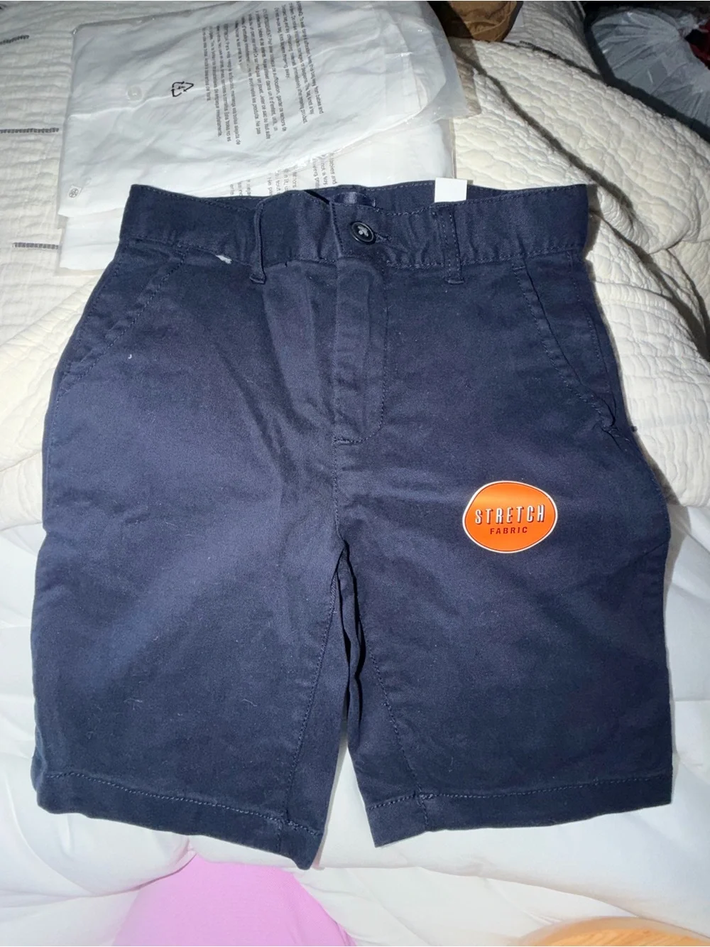 Boys’ Stretch Navy Chino Shorts